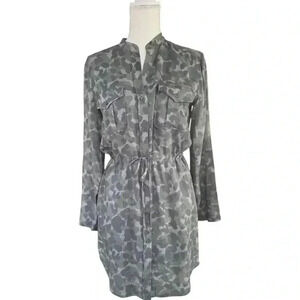Cloth & Stone for Anthroplogie Nina Camo Mini Shirtdress - Size XS